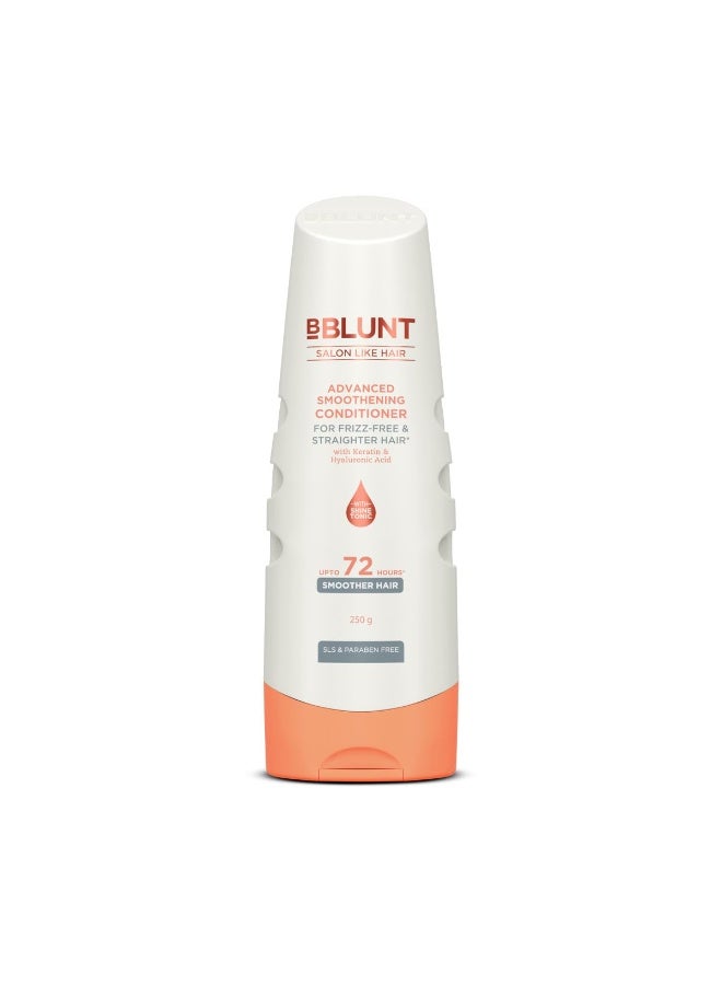 BBLUNT Advanced Smoothening Conditioner With Keratin & Hyaluronic Acid - 250 Grams | Makes Hair Frizz-Free & Straighter | Deeply Nourishes | Adds Spectacular Shine - Image 1